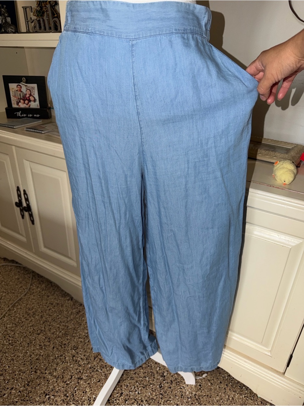 Jessica Simpson Light Blue Straight-Leg Women's Pants